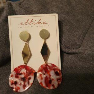 Ettika Revolve Red Resin Earrings NWOT